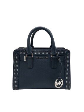 Michael Kors Navy Blue Saffiano Leather Dillon Small Satchel Bag